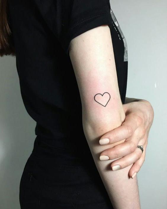 Black Outlined Heart Tattoojpg