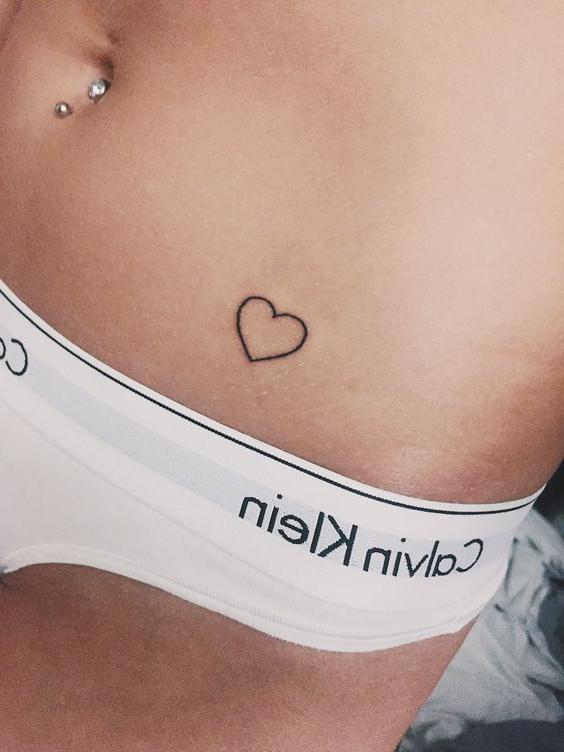 Little Heart Tattoo On a Hip