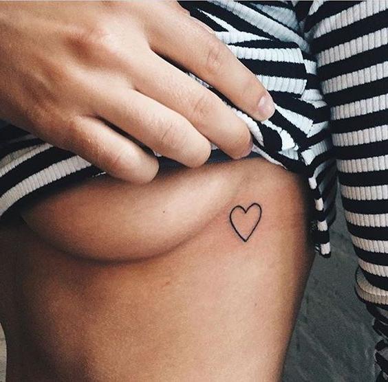 Tiny Underboob Heart Tattoo